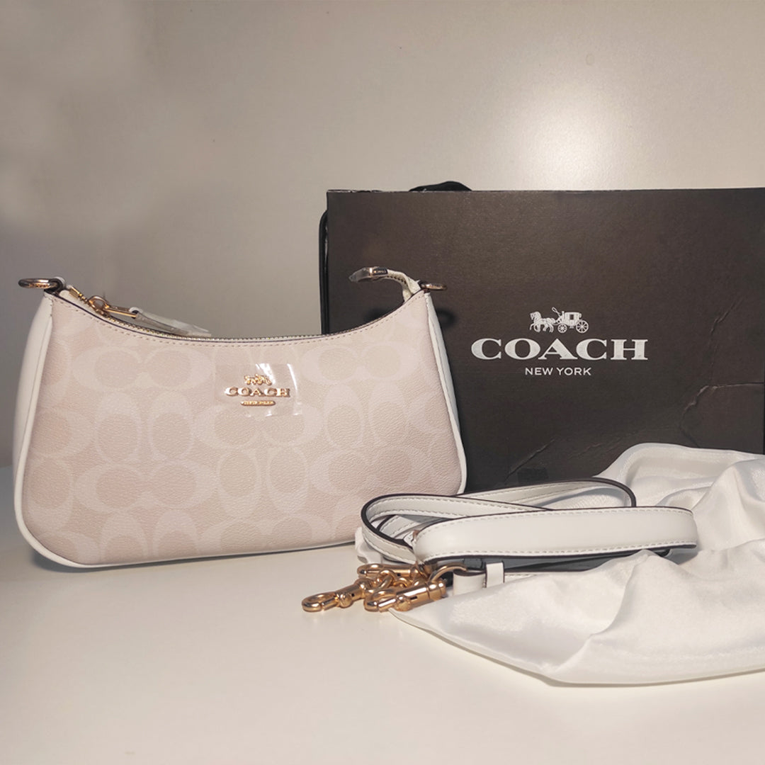 Coach Teri Shoulder Bag in Signature Canvas and Leather